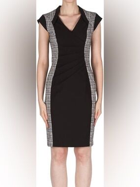 Joseph Ribkoff Black & White Accent Sheath Dress